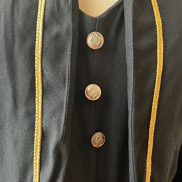 One piece navy and gold nautical, androgenous, jumpsuit size 6 made in USA - Picture 6 of 8